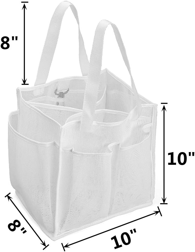 ALYER Mesh Shower Caddy Basket with Large Compartment and 6 Deep Pockets