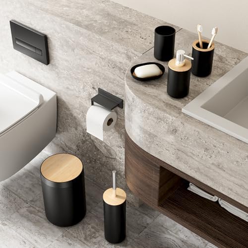 Fun Memories 6-Piece Bamboo Bath Accessory Set Black