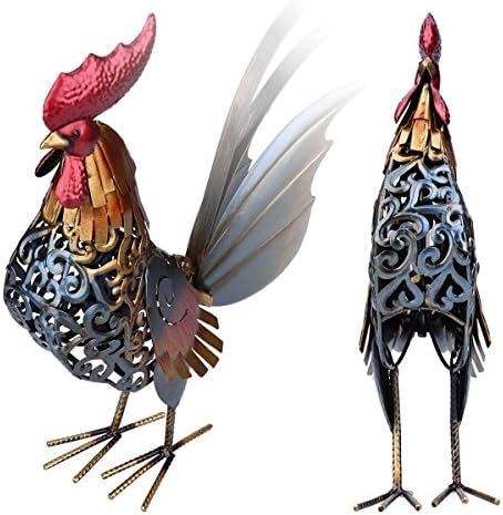 Too Arts Metal Carved Rooster Home Decor Sculpture