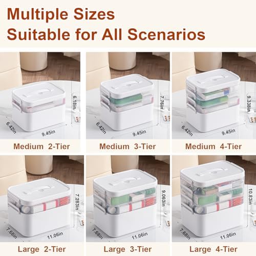 Wynfelo Medicine Organizer with Handle and 3 Tiers