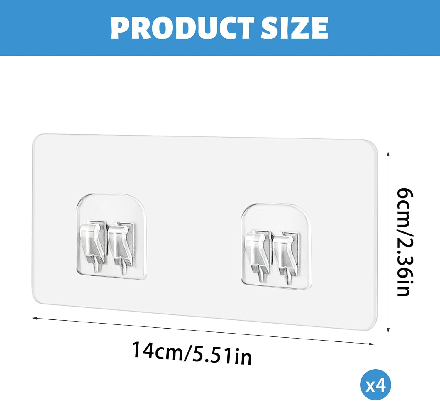 ChrisW 4-Pack Clear Suction Sticker for Bathroom Shelf