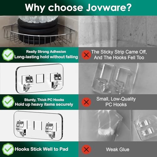 Jovware Shower Caddy Adhesive Strips 6 Pack 1