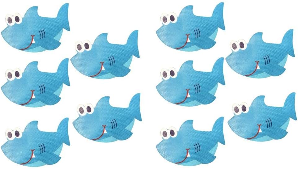 10PCS Blue Shark Bathtub Treads Non-Slip Stickers for Kids