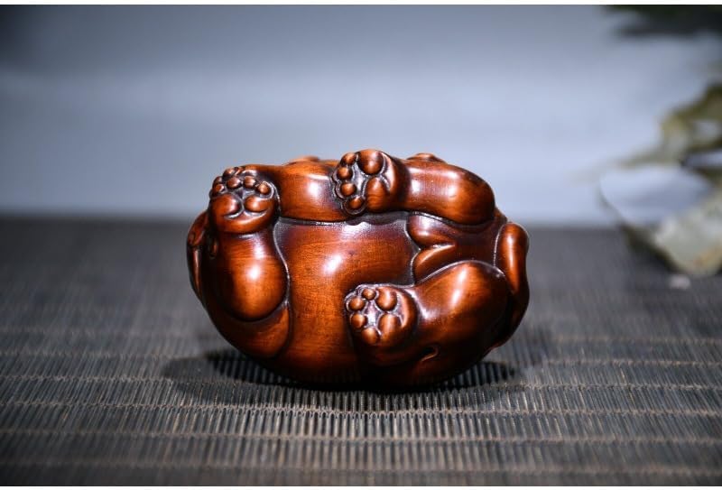 Handcrafted Boxwood Elephant Meditating Statue