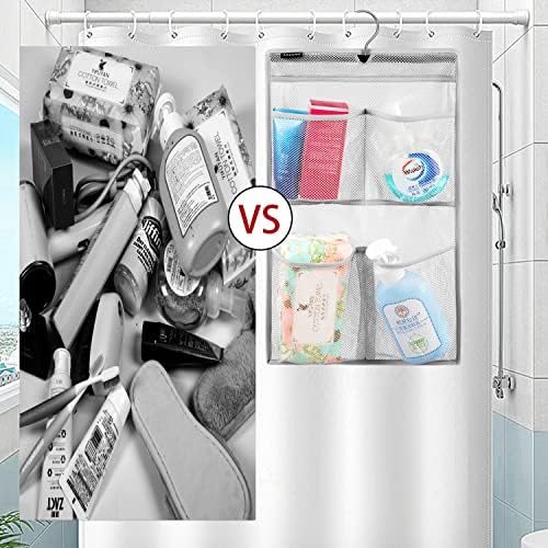 ANZORG Mesh Shower Caddy with 4 Pockets and Rotating Hanger