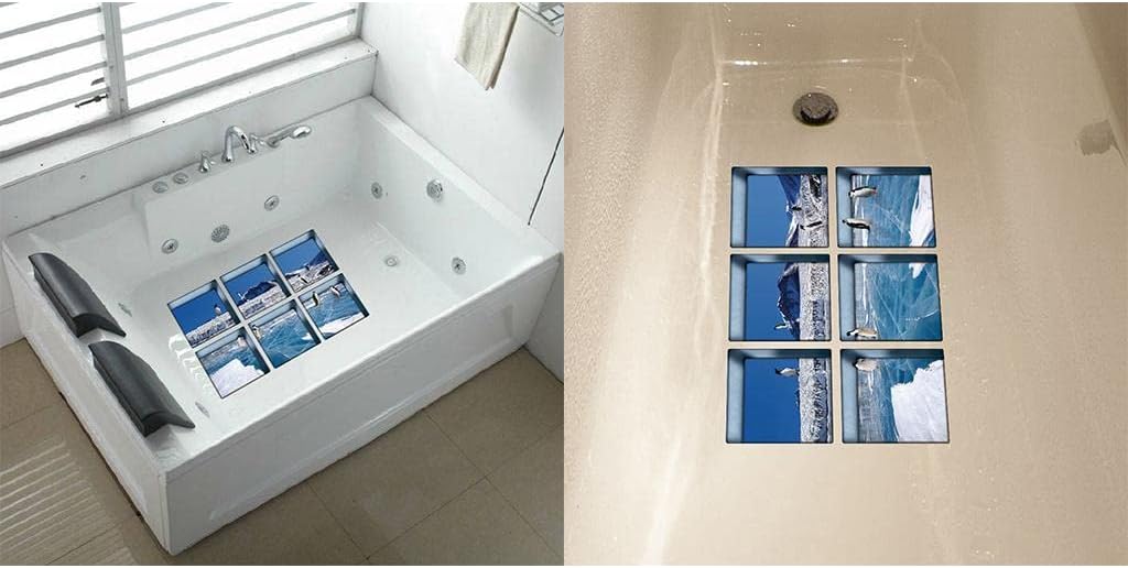 12pcs Penguin Bathtub Stickers - Fun Safe Bathroom Decals