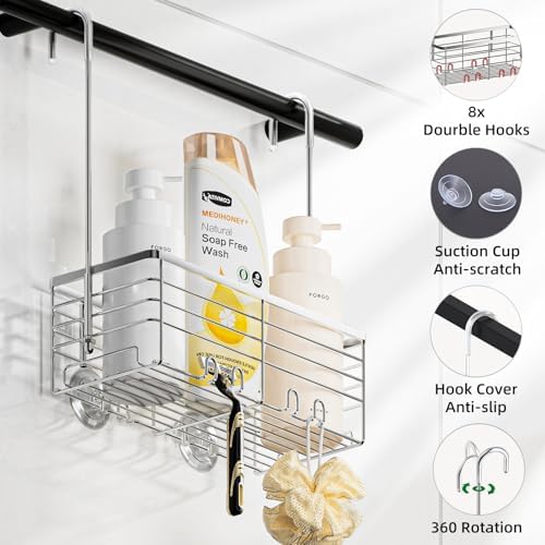 SHANSHUI Shower Caddy with 304 Stainless Steel Hooks