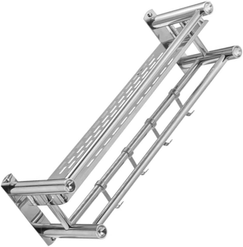 COOLHIYA Toilet Bathroom Storage Rack Non-punch Movable Hook Shampoo Holder