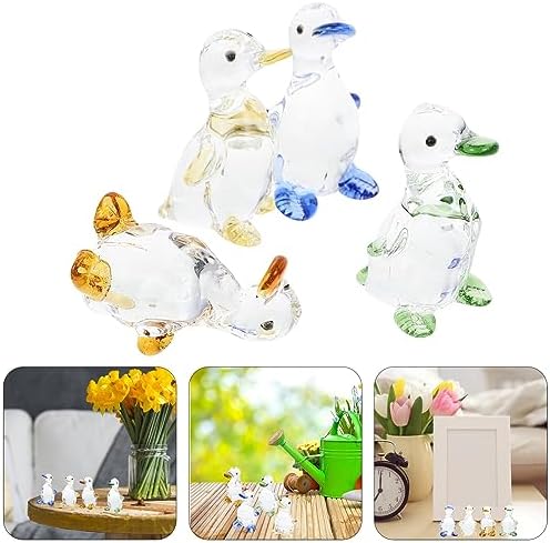 VOSAREA Crystal Desk Decor 4pcs Miniature Figurine Set