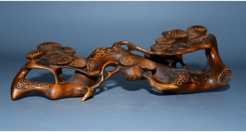 Handcrafted Boxwood Ganoderma Tree Stool Statue