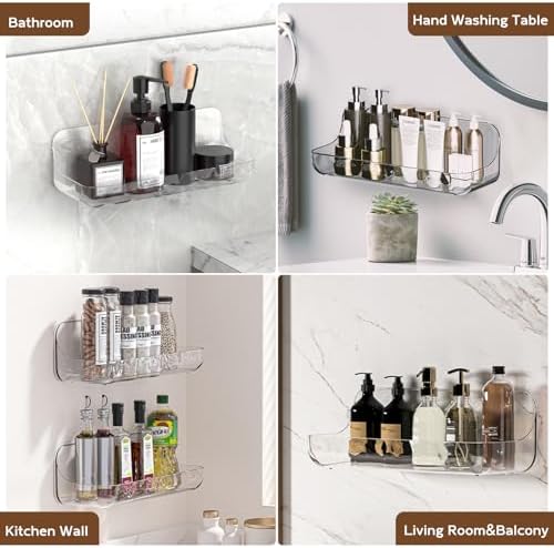 Lsnisni Acrylic Shower Shelves 2 Pack No Drilling