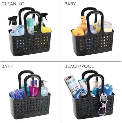 iDesign Portable Plastic Shower Tote Caddy - Black