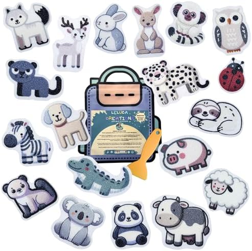 Non Slip Bathtub Stickers - 19 PCS Montessori Animal Appliques