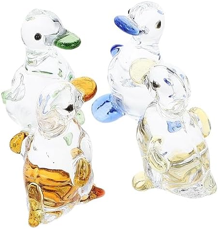 VOSAREA Crystal Desk Decor 4pcs Miniature Figurine Set