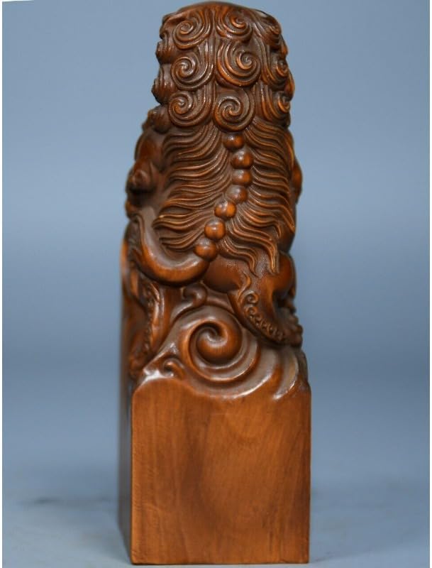 LimpaC Boxwood Animal Beast Wealth Seal Statue