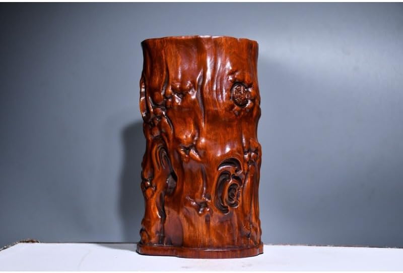 LimpaC Collection Boxwood Tree Grain Brush Pot Statue