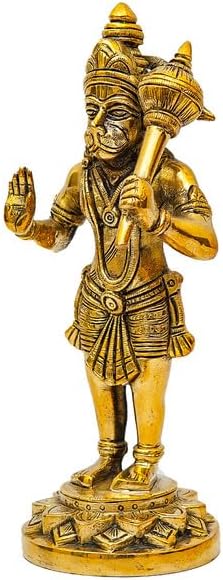 Statuestudio 8 Inch Brass Hanuman Statue for Home Temple