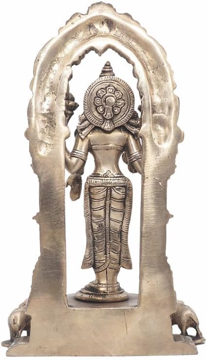 Statuestudio 9 Inch Brass Lakshmi Idol for Home Temple Puja