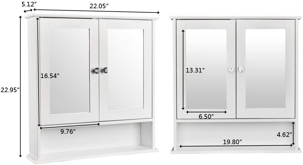 Kcelarec Wall Mounted Medicine Cabinet with Mirror 1