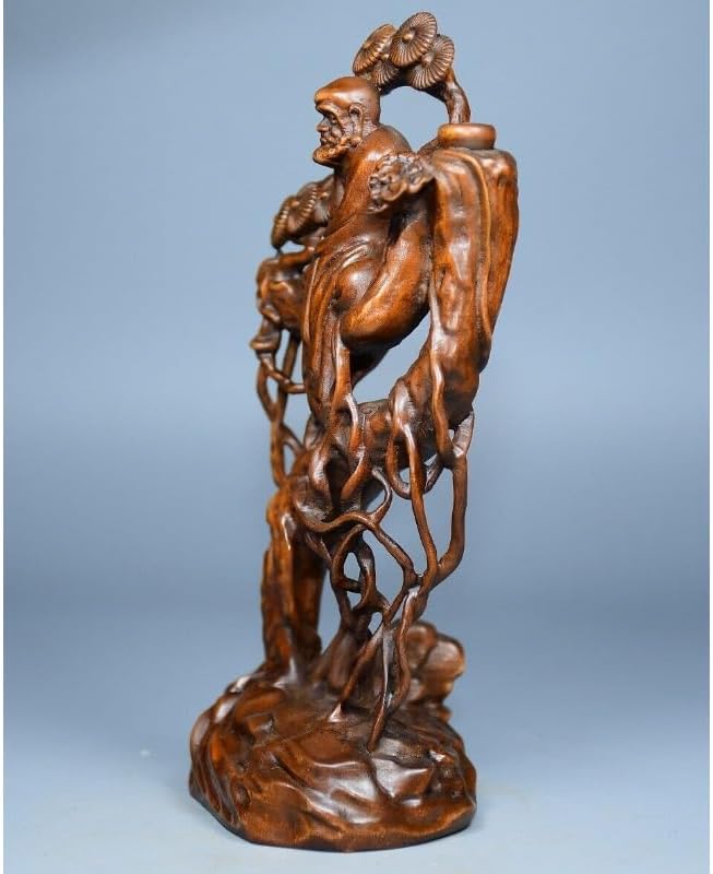 LimpaC Mini Boxwood Arhat Meditation Statue