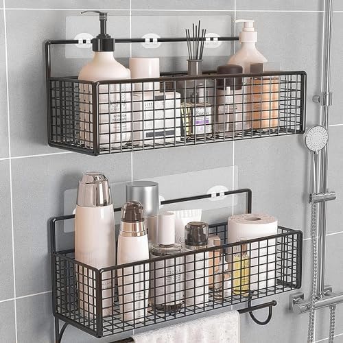 14-Pack Adhesive Shower Caddy Hooks No Drilling