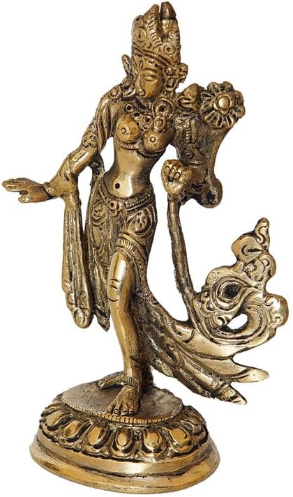 Statuestudio Brass Gold Tara Lady Statue 5 Inch