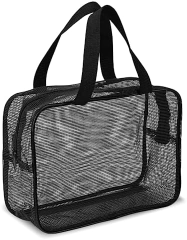 Mozeat Lens Portable Mesh Shower Caddy Bag Black
