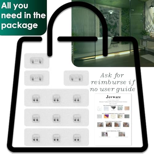Jovware Shower Caddy Adhesive Strips 6 Pack 1