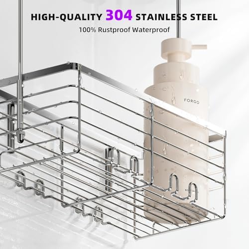 SHANSHUI Shower Caddy with 304 Stainless Steel Hooks