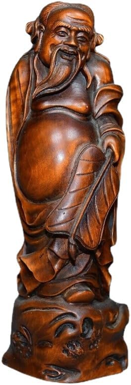 Handcrafted Boxwood Eight Immortals Han Zhongli Statue Decor