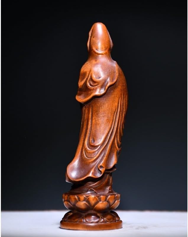 LimpaC Handmade Boxwood Guanyin Statue