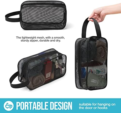 Gocvo Mesh Shower Caddy Black Portable Organizer Tote