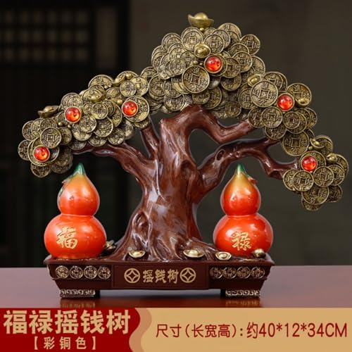 Feng Shui Wealth Tree Resin Statue - Home Decoration