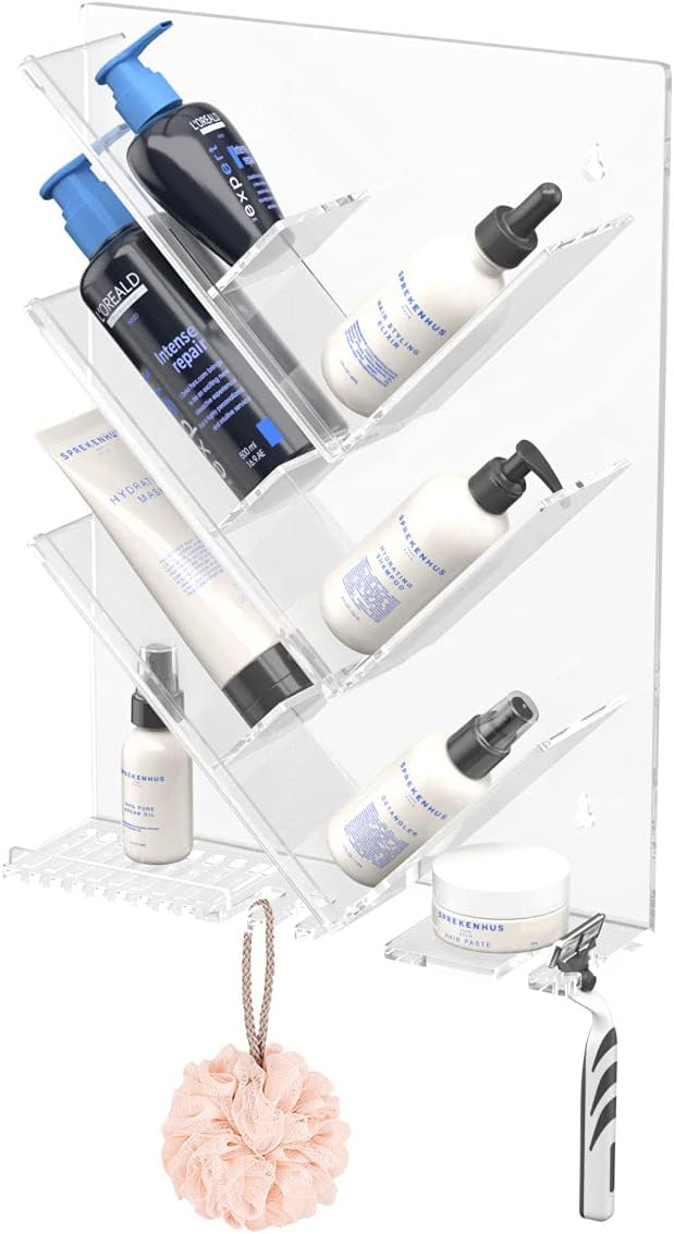 AITEE Clear Acrylic Shower Caddy Organizer Shelf