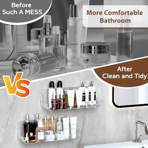 Lsnisni Acrylic Shower Shelves 2 Pack No Drilling