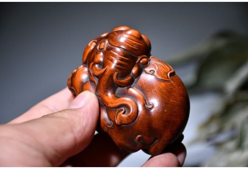 Handcrafted Boxwood Elephant Meditating Statue
