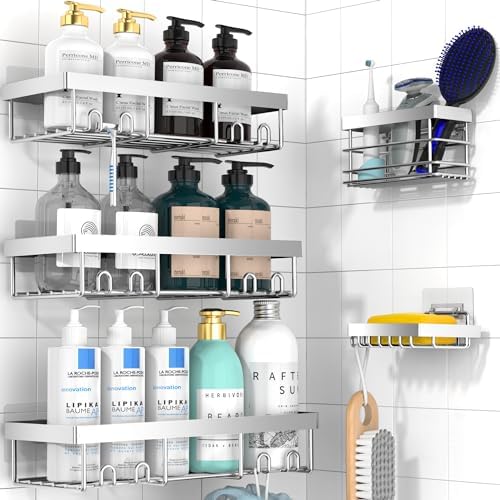 Moforoco 5-Pack Adhesive Shower Caddy Organizer 1