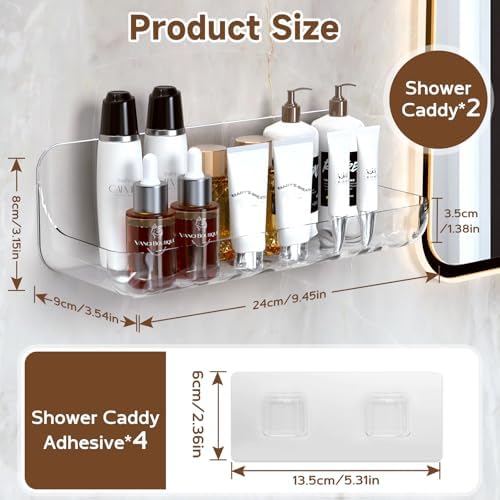 Lsnisni Acrylic Shower Shelves 2 Pack No Drilling
