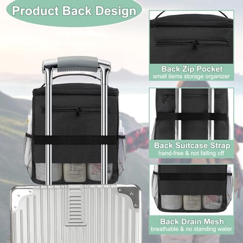 Portable Shower Caddy with Large Capacity and Quick Dry Design Black