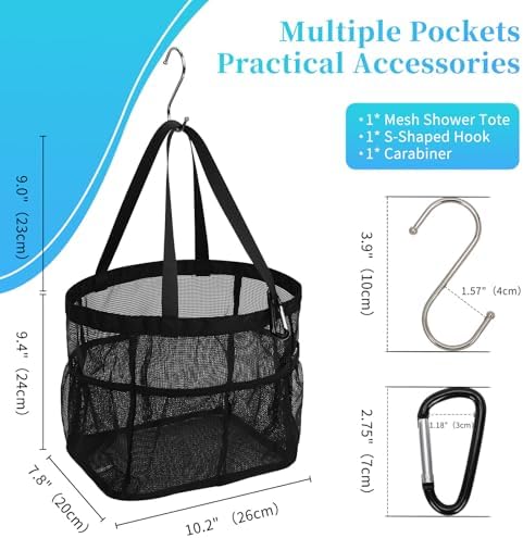 CUBETASTIC Upgraded Mesh Shower Caddy - Black