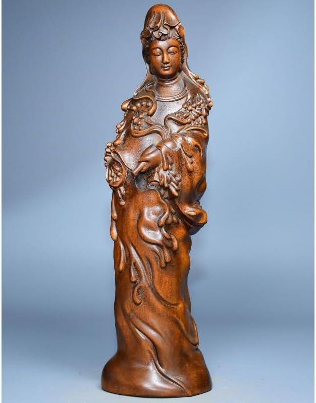 LimpaC Handcrafted Boxwood Avalokitesvara Statue