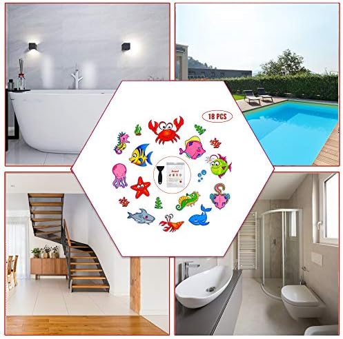 Secopad Non-Slip Bathtub Stickers 18 PCS Sea Fish Decal