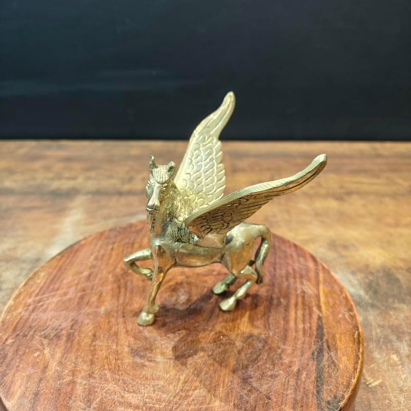 Statuestudio Flying Horse Brass Statue - Gold Finish
