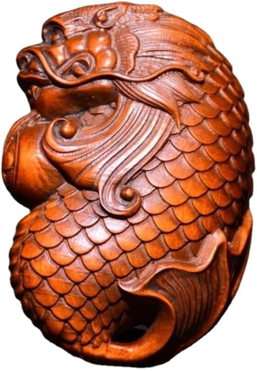 LimpaC Collection Boxwood Fish-Changed Dragon Statue