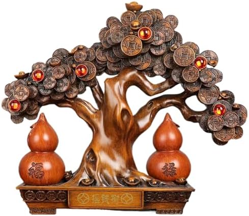 Feng Shui Wealth Prosperity Resin Money Tree Figurine