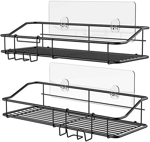 Nieifi Shower Caddy Shelf with Hooks 2 Pack