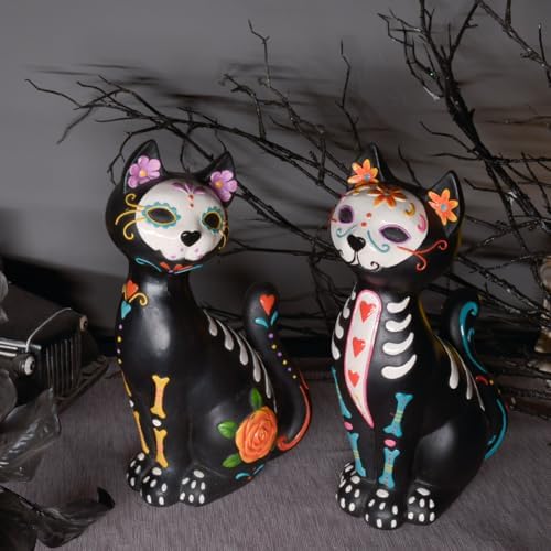 Newman House Studio Sugar Skull Figurine Set of 2