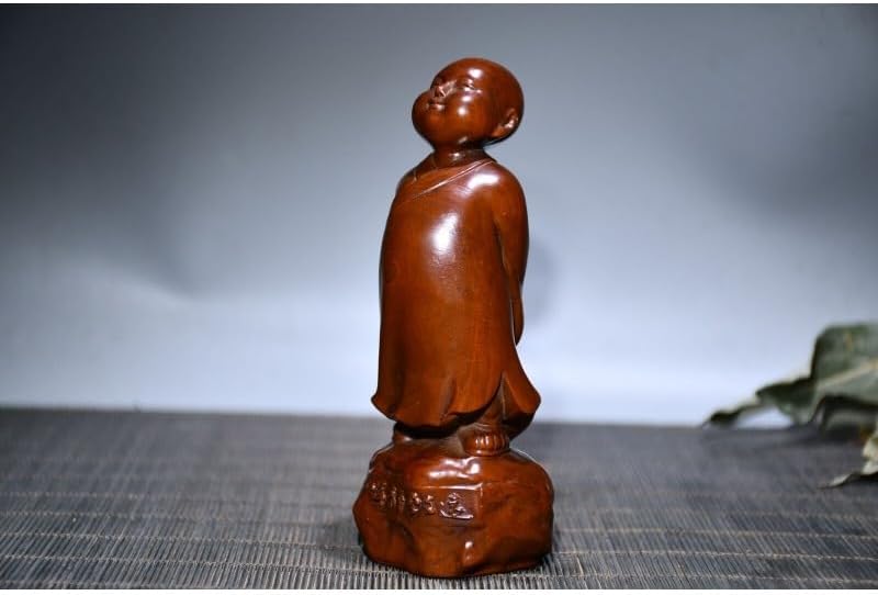LimpaC Handmade Boxwood Meditation Monk Statue