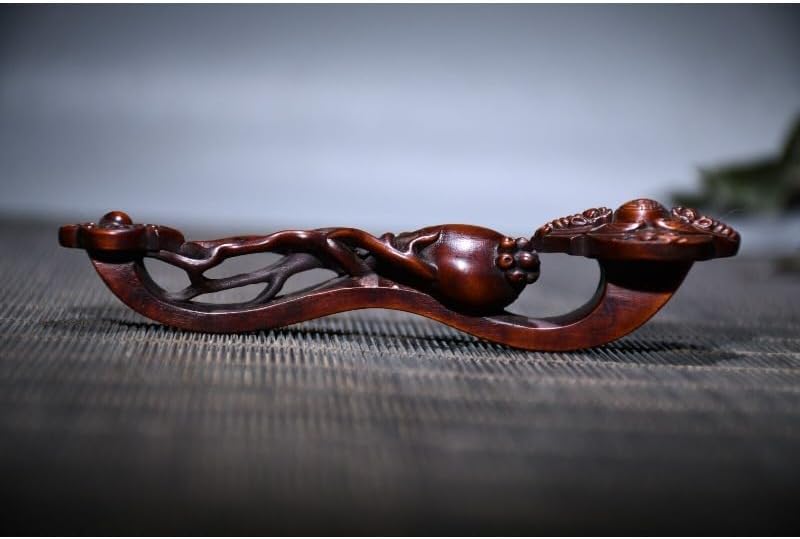 Handcrafted Boxwood Ginseng Ruyi Statues Decor
