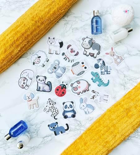 Non Slip Bathtub Stickers - 19 PCS Montessori Animal Appliques